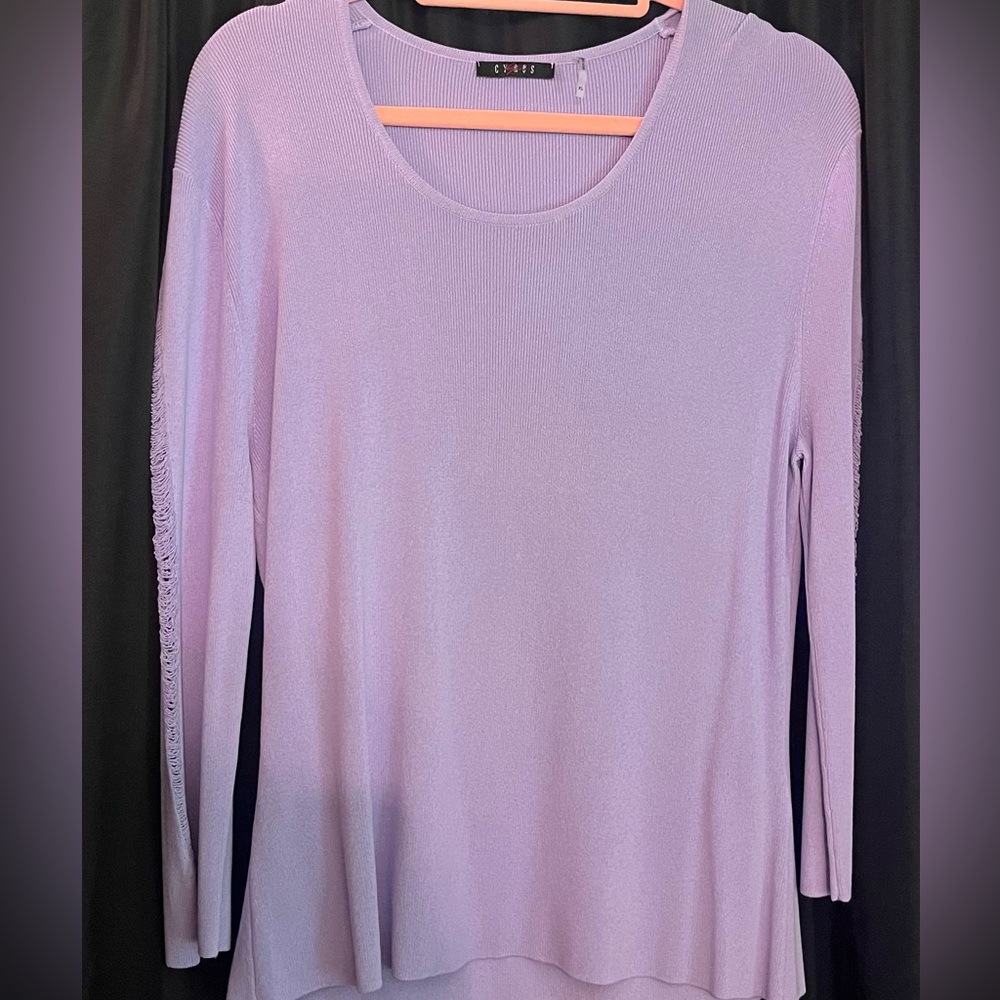 Cyrus Lilac Sweater with Sleeve Detail